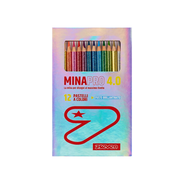 Pastelli Minapro 4.0 Brillantinati Scatola 12 Colori Seven su linait