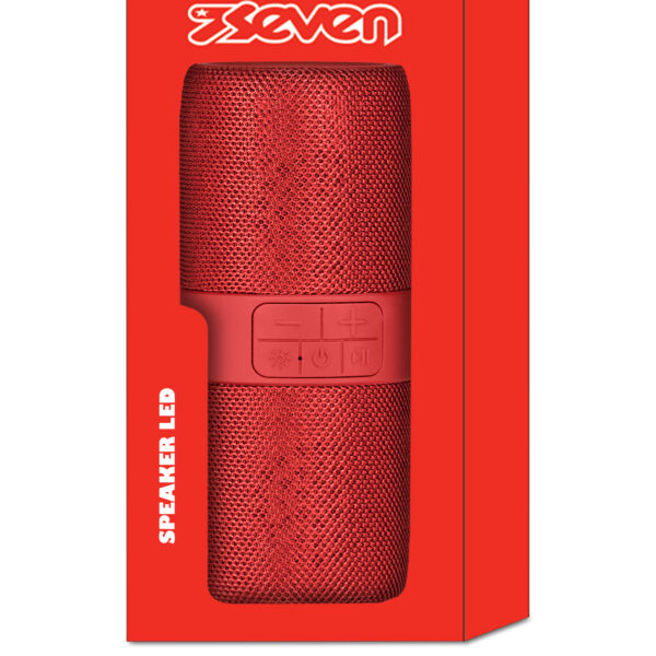 Seven Cassa Speaker Led con Wireless Earphones Bluetooth Rosso su linait