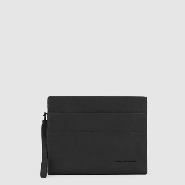 Pochette Piquadro porta Tablet in pelle Paavo Nera su linait
