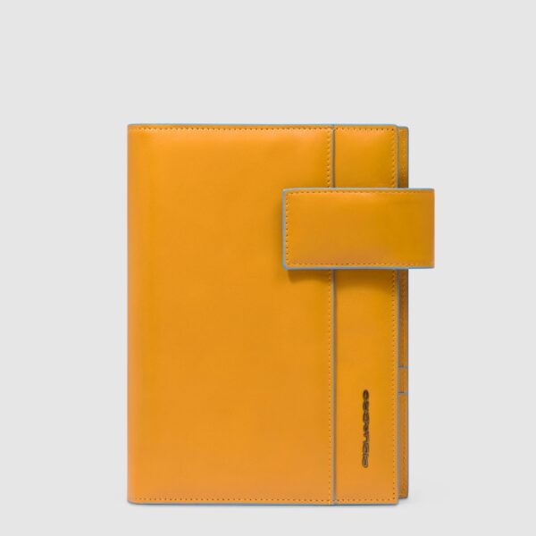 Agenda Piquadro Organizer Medio In Pelle Blue Square Giallo su linait