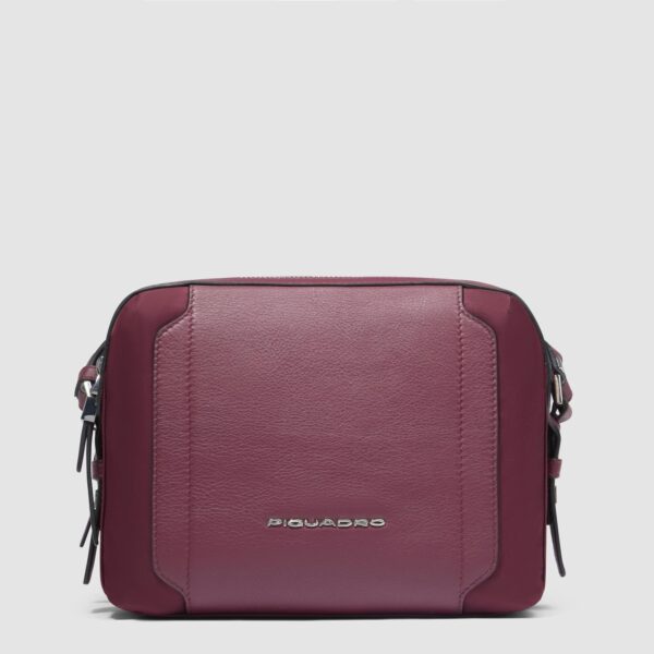 Tracolla Piquadro Donna Camera Case In Pelle e Tessuto Lyra Bordeaux su linait