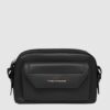 Borsa Piquadro a Tracolla Camera Bag in Pelle Circle Nera su linait