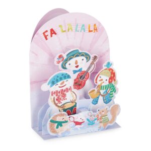 Biglietto Pop Up di Natale Xmas Snowman su linait