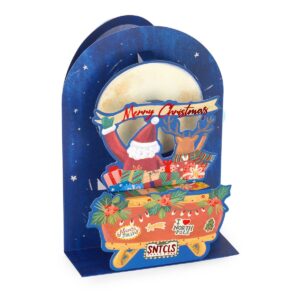 Biglietto Pop Up di Natale Xmas Sleigh su linait