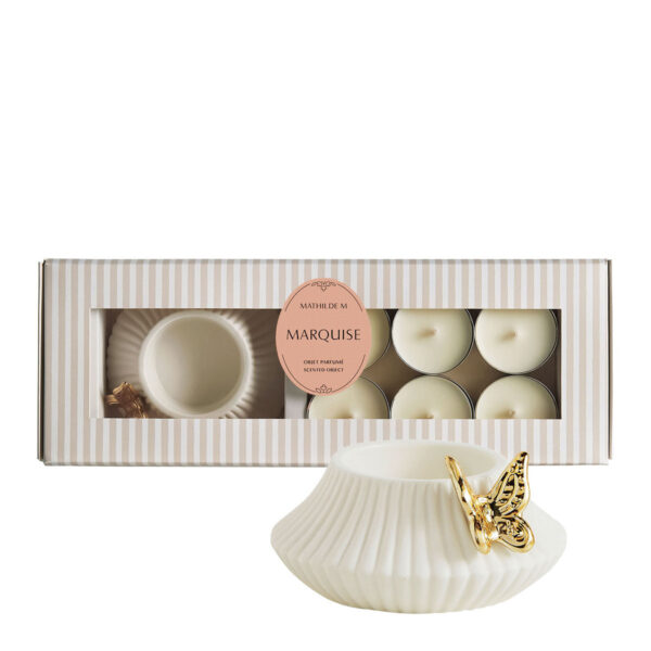 Portacandele a forma di farfalla con 6 candele profumate Mathilde M Marquise su linait