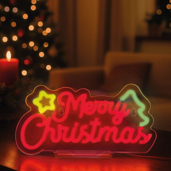 Lampada Led Effetto Neon Merry Xmas It's a Sign su linait