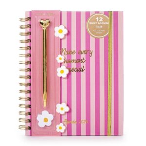Agenda Settimanale Spiralata Posh & Pop 2026 12 Mesi con Penna Abbinata Rosa con Righe 17