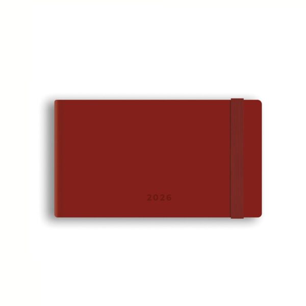 Mini Planner Settimanale 2026 12 Mesi Verticale Rosso 14x8 cm su linait