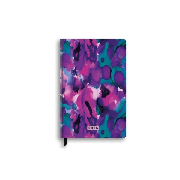 Agenda Giornaliera Fantasize Blooming 2026 12 Mesi Lilla/Nera 12x18 cm su linait