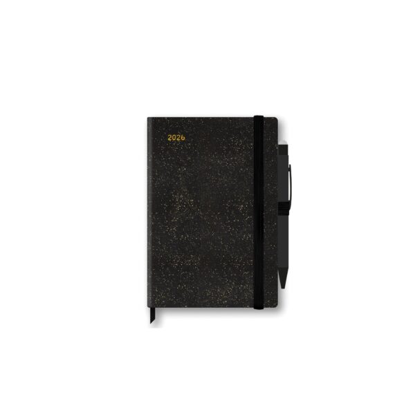 Agenda Giornaliera Shine It Up 2026 12 Mesi Con Penna Nera Glitterata 9x13 cm su linait