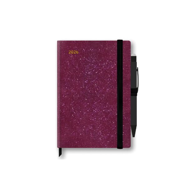 Agenda Giornaliera Shine It Up 2026 12 Mesi Con Penna Rossa Glitterata 12x18 cm su linait