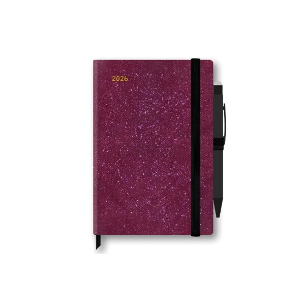 Agenda Settimanale Shine It Up 2026 12 Mesi Con Penna Rossa Glitterata 12x18 cm su linait