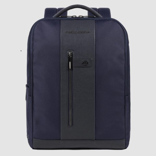 Zaino Piquadro porta PC/iPad con cavo antifurto pelle e tessuto Brief2 blu CA4818BR2/BLU