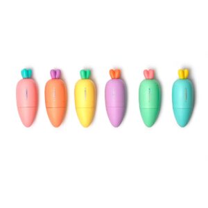 Set di 6 Mini Evidenziatori Carrate Team Carrot su linait