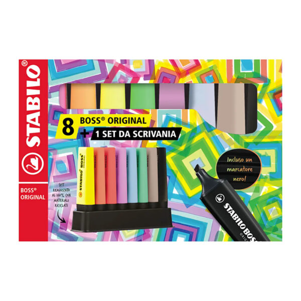 Evidenziatore STABILO BOSS ORIGINAL 8 Colori+1 Set da Scrivania su linait