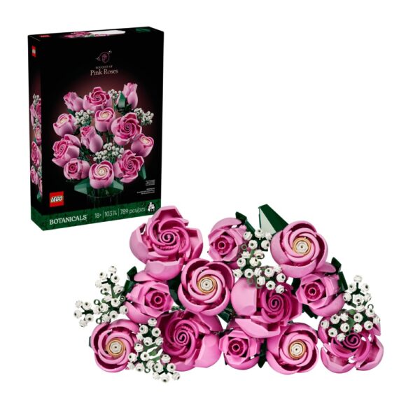 Lego BOTANICALS - Bouquet di rose rosa su linait