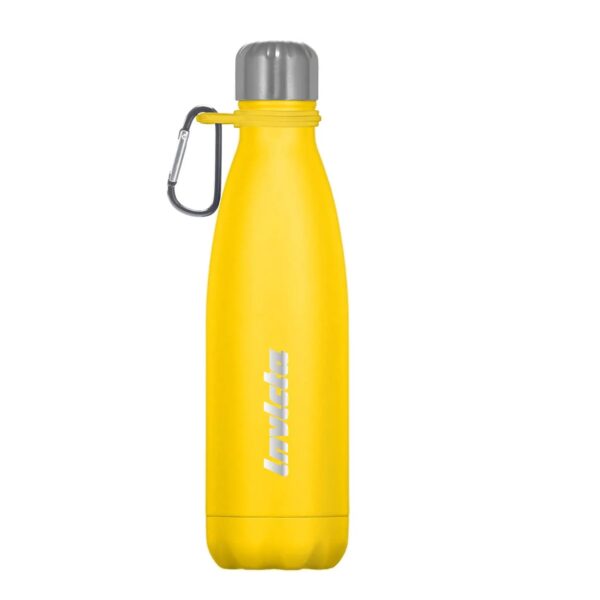 Borraccia Invicta 500ML Inox 304 Termica con Moschettone Plain Giallo su linait