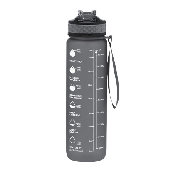 Borraccia Motivazionale in Tritan 1000ml Nero su linait