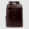 Zaino Piquadro Uomo Fast-Check Porta PC 14 In Pelle Blue Square Mogano su linait
