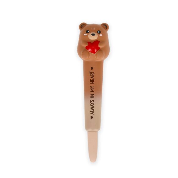 Penna Gel Antistress Teddy Bear "Always in my Heart" Nero su linait
