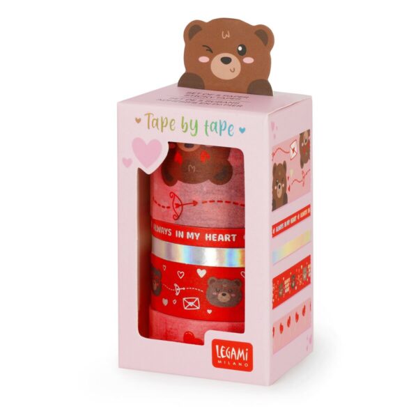 Set di 5 Nastri Adesivi di Carta Tape By Tape Teddy Bear su linait