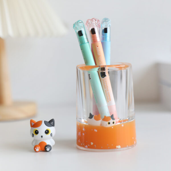Portapenne Liquid Orange Cat su linait