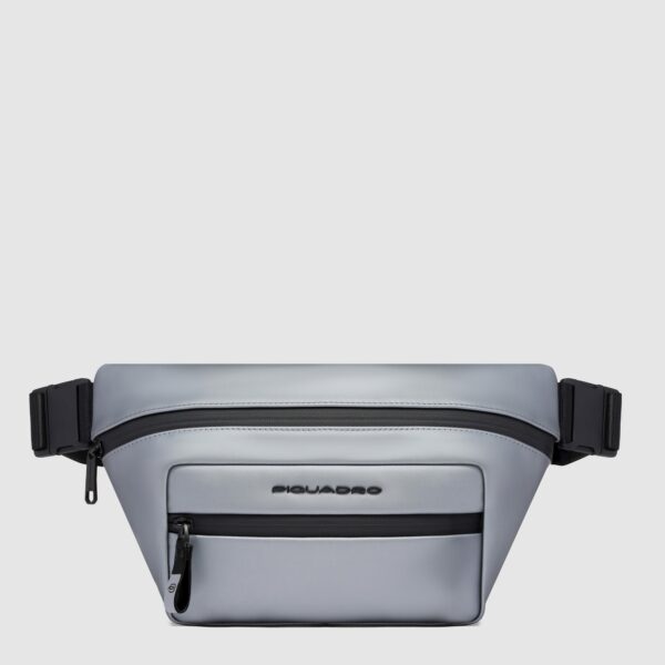 Marsupio Piquadro In Tessuto Gommato Corner Argento/Nero su linait