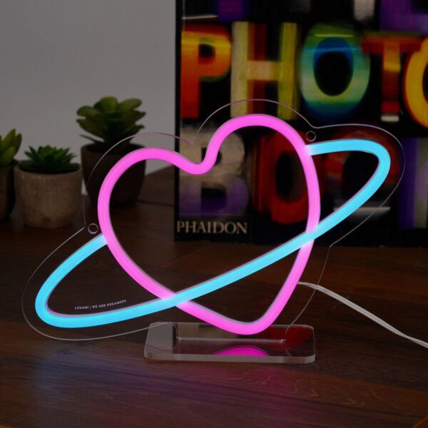 Lampada Led Effetto Neon Planet Heart It's a Sign