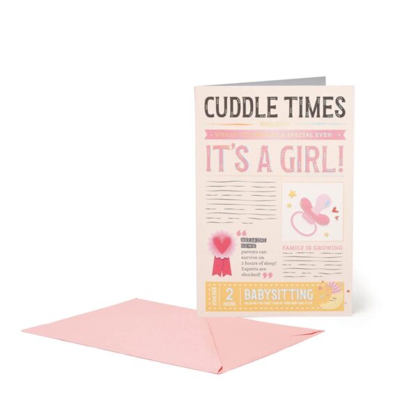 LARGE GREETING CARD - CUDDLE TIMES NEWSPAPER su linait