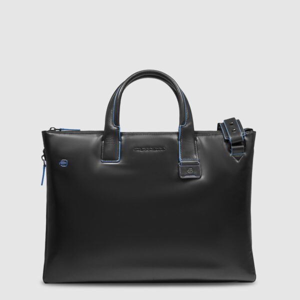 Cartella Piquadro sottile porta pc pelle Blue Square nero