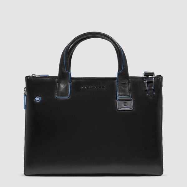 Borsa Piquadro Sottile Porta PC 14 e Tablet In Pelle Blue Square Nera su linait