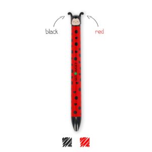 Penna a Due Colori Ladybug Click&Clack Rosso/Nero su linait