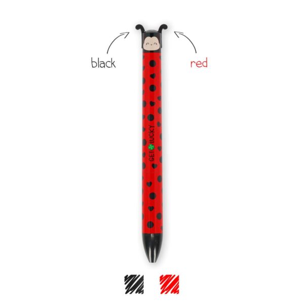 Penna a Due Colori Ladybug Click&Clack Rosso/Nero su linait