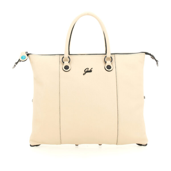 Shopper trasformabile Gabs G3 PLUS in Pelle Martellata M Ecru su linait