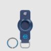 Portachiavi Piquadro Porta Smart Tag In Pelle Blue Square Blu su linait