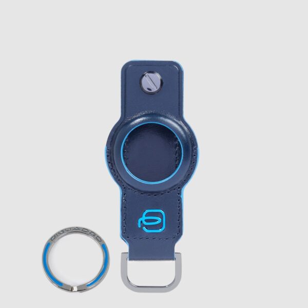 Portachiavi Piquadro Porta Smart Tag In Pelle Blue Square Blu su linait