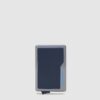 Portacarte Di Credito Piquadro MagSafe In Alluminio e Pelle Blu Square Blu su linait