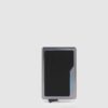 Portacarte Di Credito Piquadro MagSafe In Alluminio e Pelle Blu Square Nero su linait