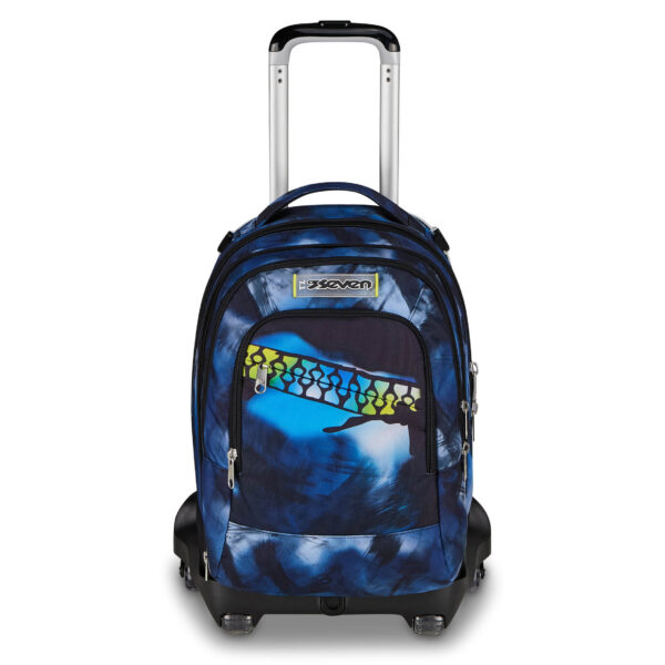 Trolley Scuola con Carrello Sganciabile Seven 8 Ruote Detach BLU FUSION su linait