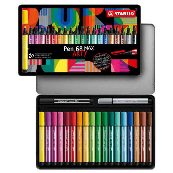 Stabilo Pen 68 Max Arty Confezione in Metallo 20 colori assortiti su linait