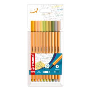 Fineliner STABILO point 88 - Astuccio con 8 colori pastello su linait