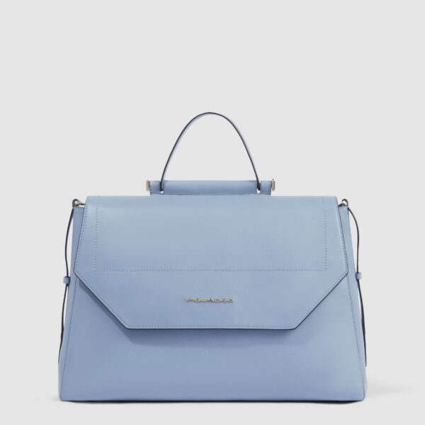 Borsa Piquadro Donna Satchel Porta Computer 14 In Pelle Circle Azzurro su linait