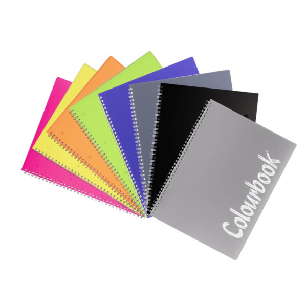 Quaderno Spiralato A4 4 Fori Colourbook Fogli Bianchi colori assortiti su linait