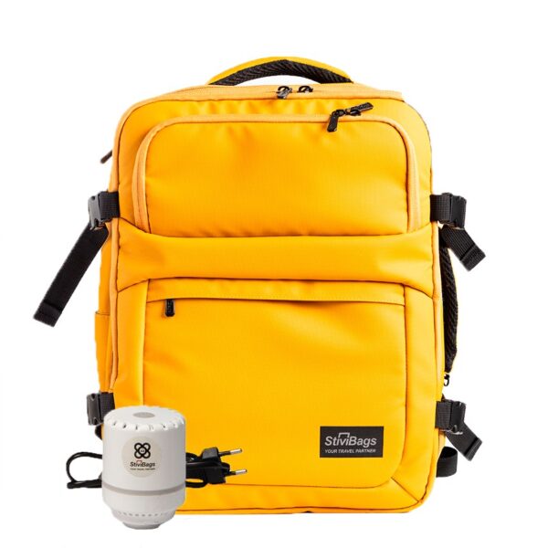 Zaino AIRMAX 2 in Tessuto Gommato Antipioggia 40x30x20 cm Giallo su linait