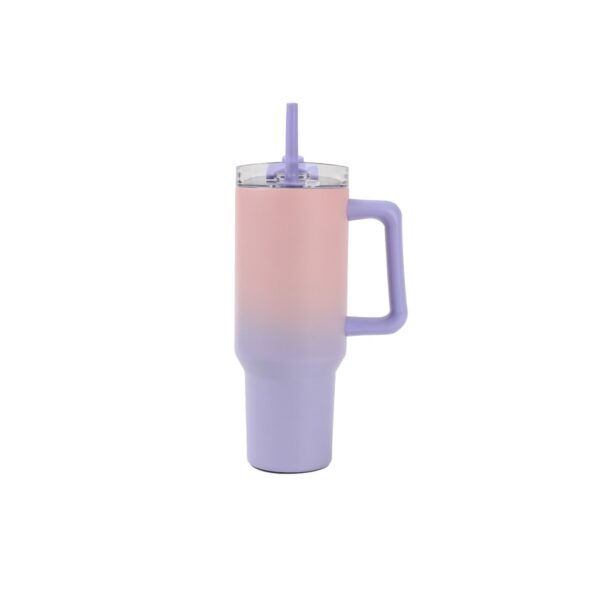 Tazza Termica da Viaggio Rosa Lilla 1200 ml con cannuccia integrata
