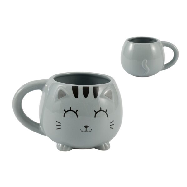 Tazza in Cermica Chunky Grey Cat