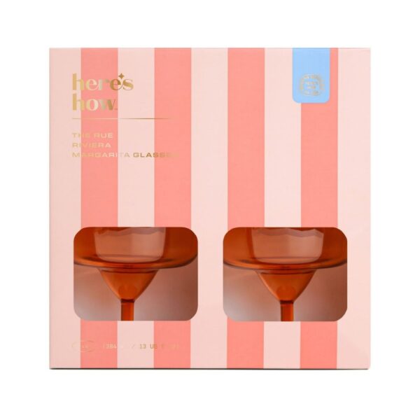 The Rue Riviera Margarita Glasses Set 4 Bicchieri Arancio