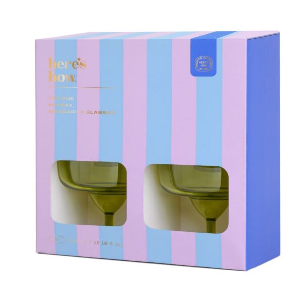 The Rue Riviera Margarita Glasses Set 4 Bicchieri Verde Oliva