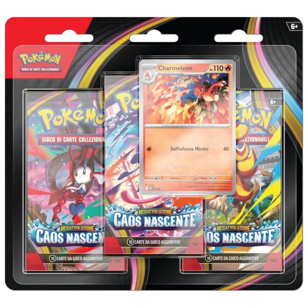 Pokémon confezione 3 buste Megaevoluzione - Caos Nascente con carta promozionale ITA su linait