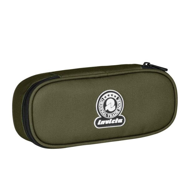 Portapenne Invicta Round Plus Plain Verde Militare su linait